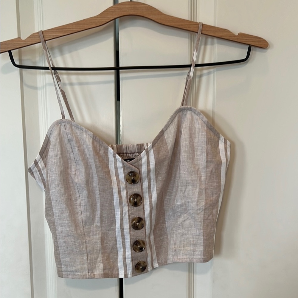 Express Cream Tan Sleeveless Bustier Camisole